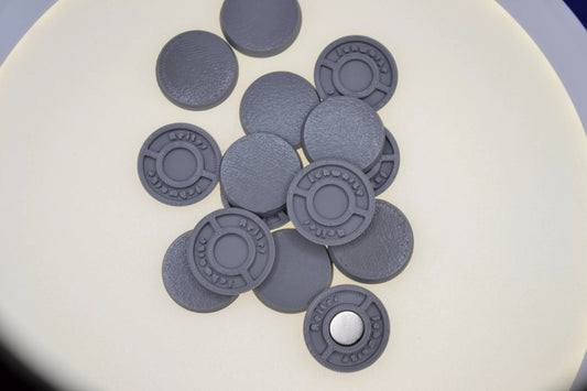 28mm Magnet Compatible Bases for Miniatures, NO Magnets Included, STL Printed Bases, Mini Bases, Magnetic, PLA Bases, 2mm bracing - DelsBricks Toys & CollectiblesMagnetic FDM BasesDelsBricks Toys & CollectiblesMega Diamonds & Schwartzreiter Mini Forge
