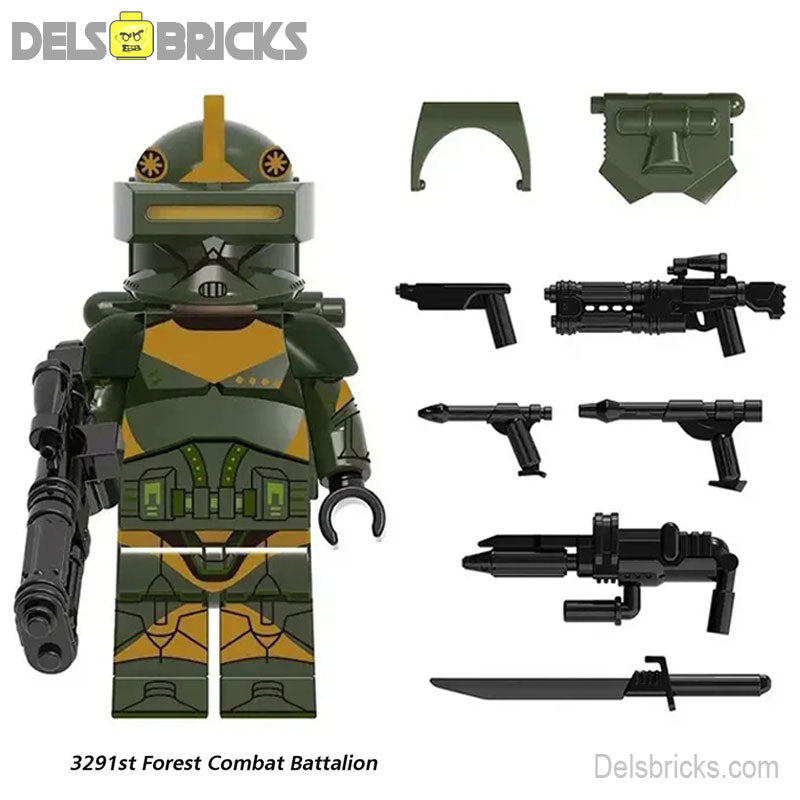 3291st Forest Combat Battalion Clone trooper Lego Star wars Minifigures