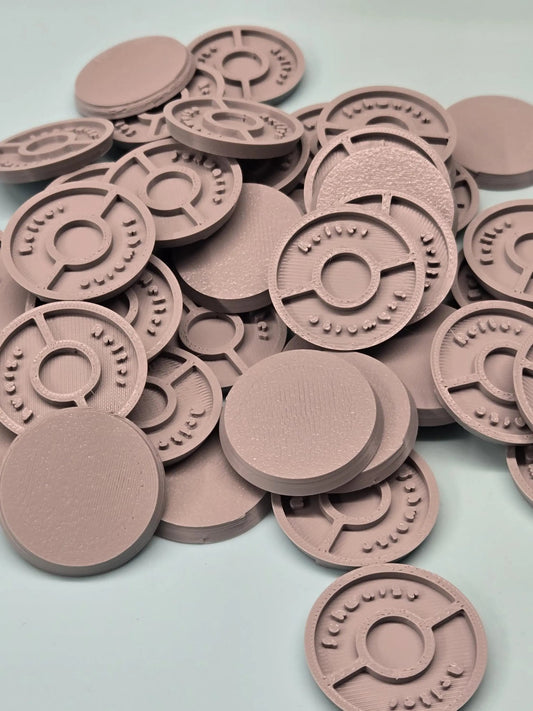 32mm Magnetic Round Bases for Miniatures, STL Printed Bases, Mini Bases, Magnetic, PLA Bases, 2mm bracing - DelsBricks Toys & CollectiblesMagnetic FDM BasesDelsBricks Toys & CollectiblesMega Diamonds & Schwartzreiter Mini Forge