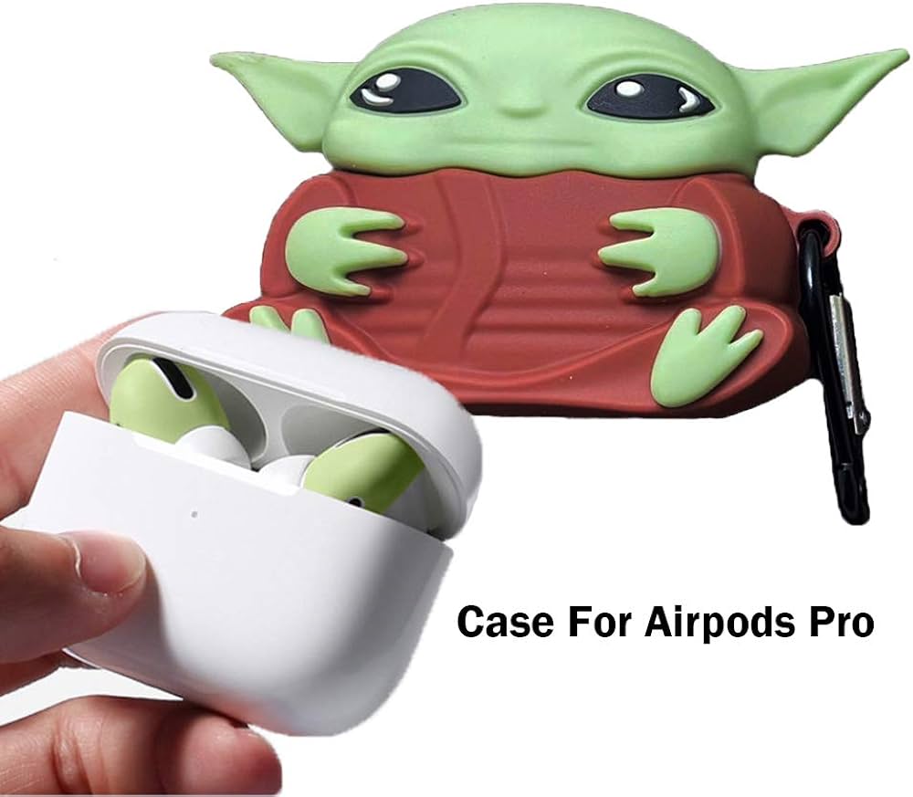 Star Wars Airpod Case Mandalorian Baby Yoda Grogu Silicon bumper keychain