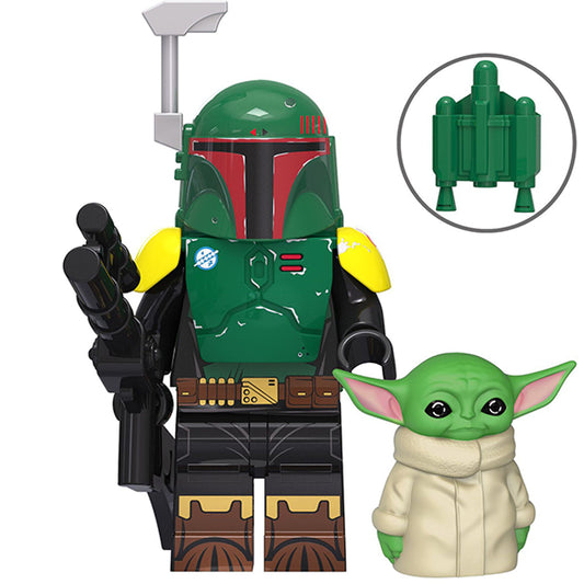 Boba Fett & Grogu (baby Yoda) Lego Minifigures Delsbricks.com   