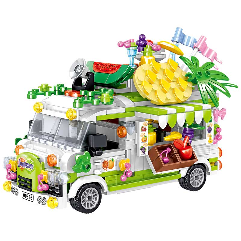 Fruit Cart Food Truck Food Truck Minifigures brick building toys Delsbricks.com Without Box  