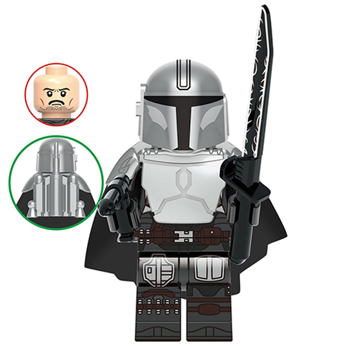 The Mandalorian Din Djarin with darksaber Lego Star Wars Minifigures Delsbricks.com   