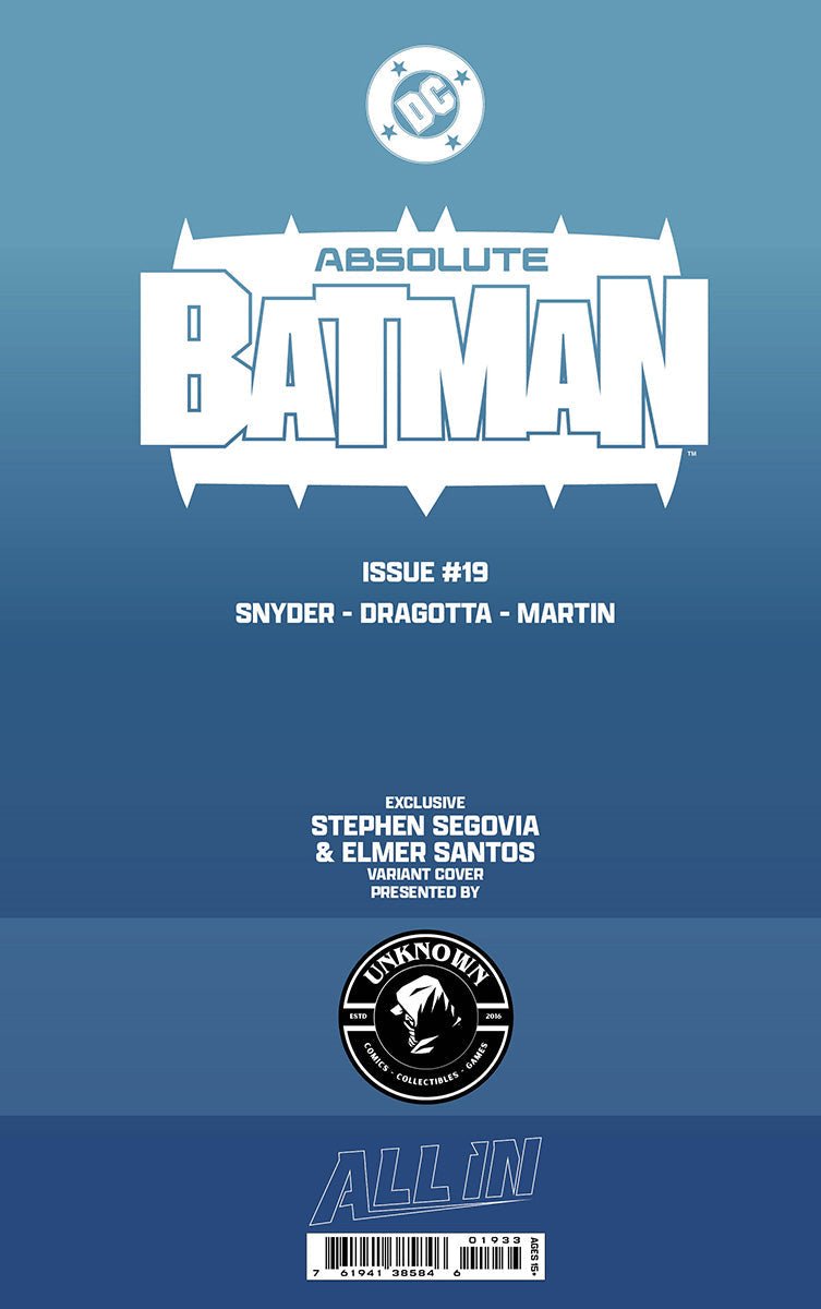 ABSOLUTE BATMAN 19 STEPHEN SEGOVIA EXCLUSIVE VAR (04/08/2026) (04/15/2026) - DelsBricks Toys & CollectiblesComic BookDelsBricks Toys & CollectiblesUnknown Comic Books