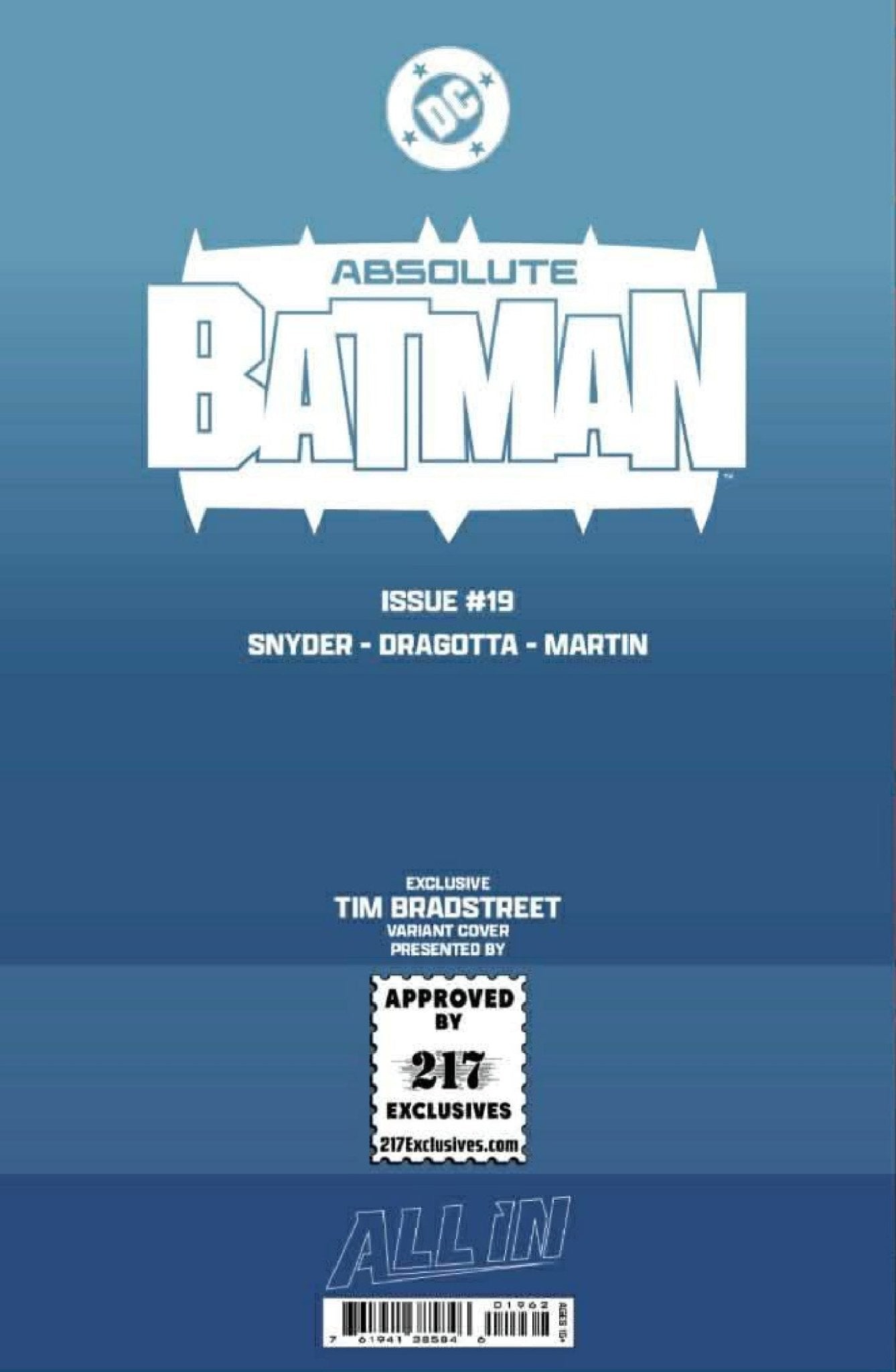 ABSOLUTE BATMAN 19 TIM BRADSTREET EXCLUSIVE VIRGIN VAR (04/08/2026) (04/15/2026) - DelsBricks Toys & CollectiblesComic BookDelsBricks Toys & CollectiblesUnknown Comic Books