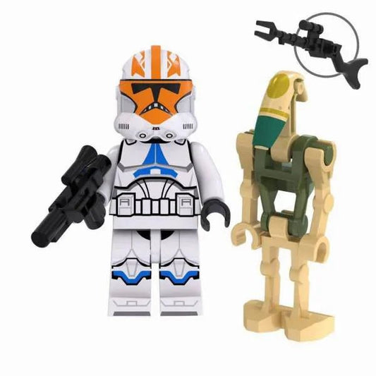 Ahsoka's Clone trooper 332nd Company & Battle Droid Star Wars Lego Minifigures Custom Toys - DelsBricks MinifiguresLego Star Wars MinifiguresDelsBricks MinifiguresDelsbricks.com