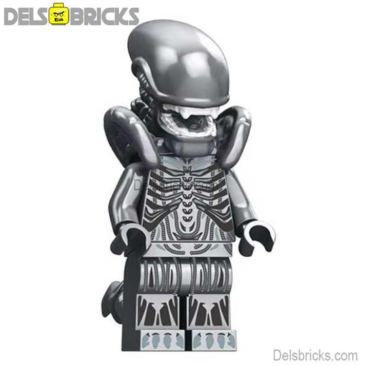 Alien Xenomorph metalic gun Metal Lego Minifigures custom toys - DelsBricks MinifiguresMinifiguresDelsBricks MinifiguresDelsbricks