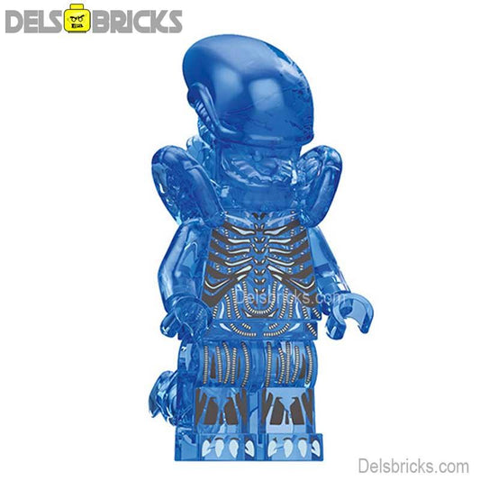 Aliens Xenomorph transparent purple Lego custom Minifigures - DelsBricks MinifiguresMinifiguresDelsBricks MinifiguresDelsbricks
