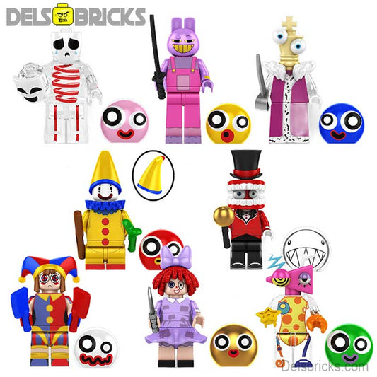 The Amazing Digital Circus set of 8 Lego Minifigures Custom Toys 1