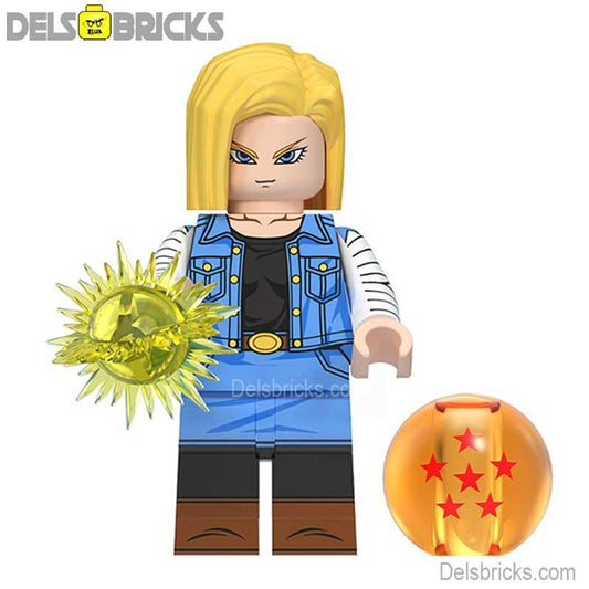 Android 18 Dragon Ball Z Super Lego Minifigures Anime Custom Toys - DelsBricks MinifiguresMinifiguresDelsBricks MinifiguresDelsbricks