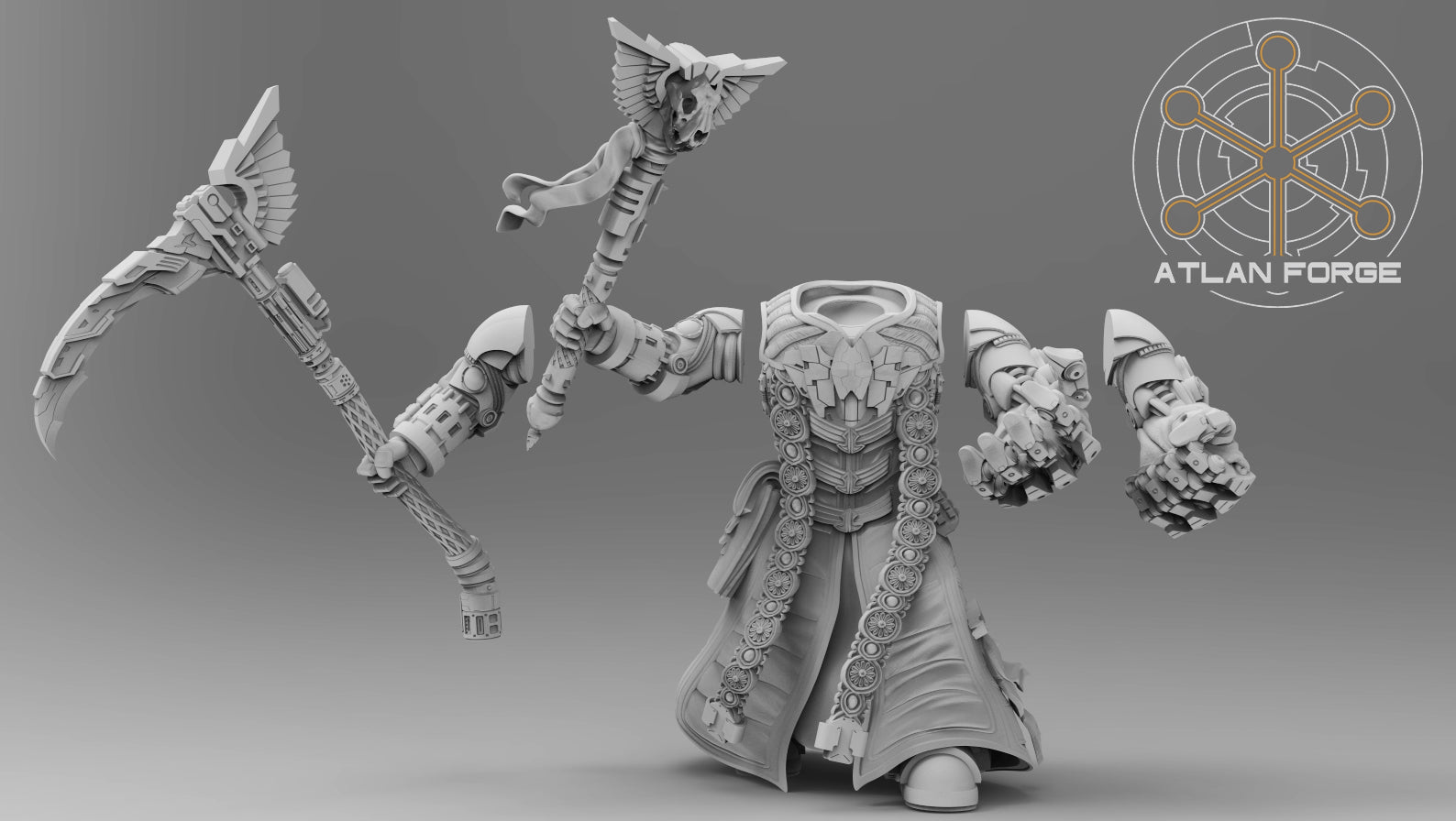 Angelic Soul Reaper by Atlan Forge - Resin Printed Grimdark Mini (28/32mm) - DelsBricks Toys & CollectiblesResin Printed MiniatureDelsBricks Toys & CollectiblesMega Diamonds & Schwartzreiter Mini Forge
