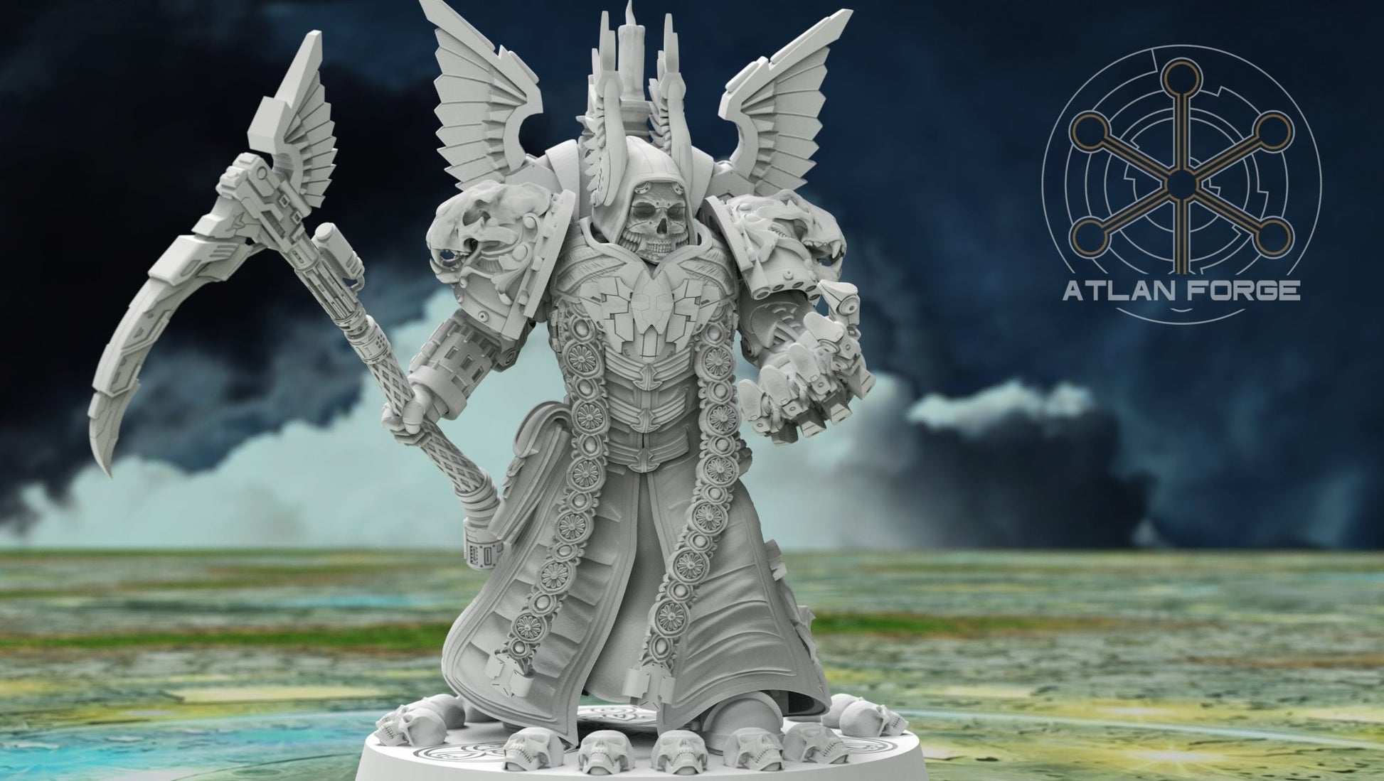Angelic Soul Reaper by Atlan Forge - Resin Printed Grimdark Mini (28/32mm) - DelsBricks Toys & CollectiblesResin Printed MiniatureDelsBricks Toys & CollectiblesMega Diamonds & Schwartzreiter Mini Forge