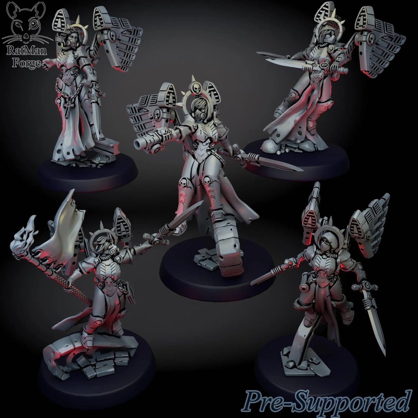 Angles of Death by Ratman Forge 32mm scale miniature, Includes base and stand, For any sci - fi, Grim Dark or OPR table top games - DelsBricks Toys & CollectiblesResin Printed MiniatureDelsBricks Toys & CollectiblesMega Diamonds & Schwartzreiter Mini Forge
