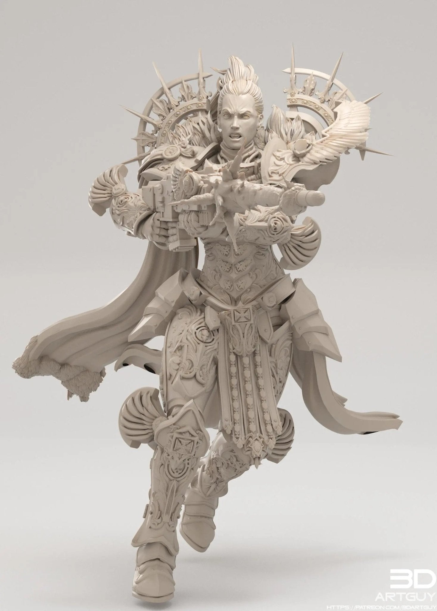 Angry Paladin by 3DArtGuy 28/32mm scale, 50mm or 100mm, Miniature War Gaming Figure - DelsBricks Toys & CollectiblesResin Printed MiniatureDelsBricks Toys & CollectiblesMega Diamonds & Schwartzreiter Mini Forge