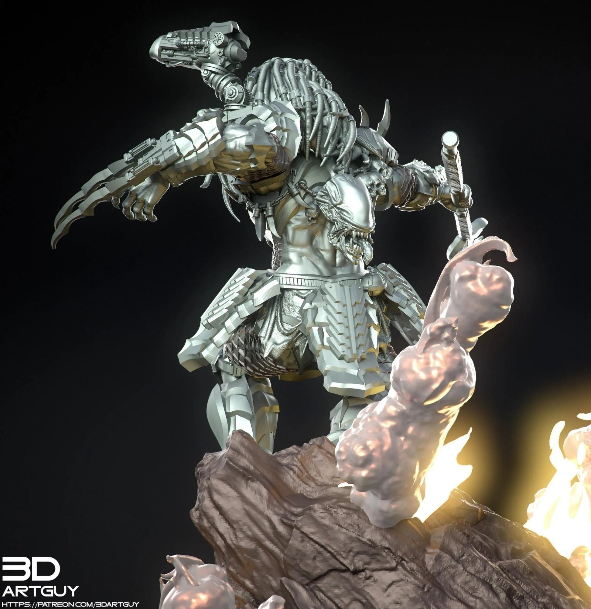 Apex Hunter by 3DArtGuy 50mm or 100m Miniature War Gaming Figure - DelsBricks Toys & CollectiblesResin Printed MiniatureDelsBricks Toys & CollectiblesMega Diamonds & Schwartzreiter Mini Forge