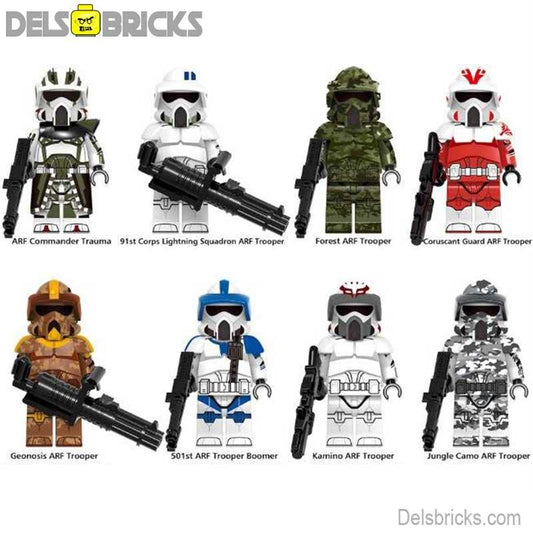 ARF Clone Troopers Set of 8 | Lego Star Wars Custom Minifigures - DelsBricks MinifiguresLego Star Wars MinifiguresDelsBricks MinifiguresDelsbricks.com