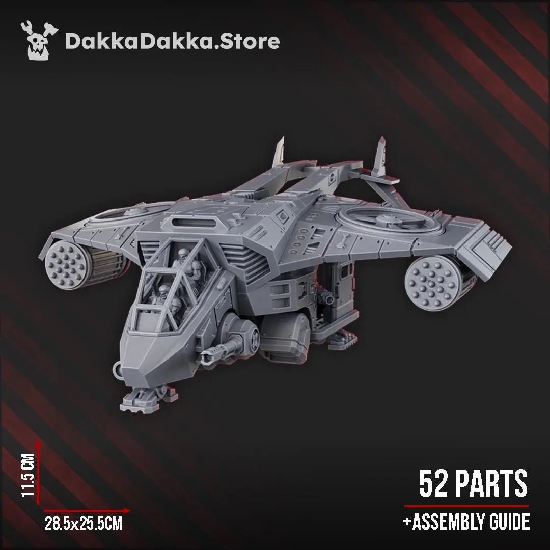 Assault Aircraft F - 184 Falco by DakkaDakka 28mm Heroic Scale Miniature, 285x255mm, Imperial Proxy, Grimdark, Sci - Fi, OPR - DelsBricks Toys & CollectiblesResin Printed MiniatureDelsBricks Toys & CollectiblesMega Diamonds & Schwartzreiter Mini Forge