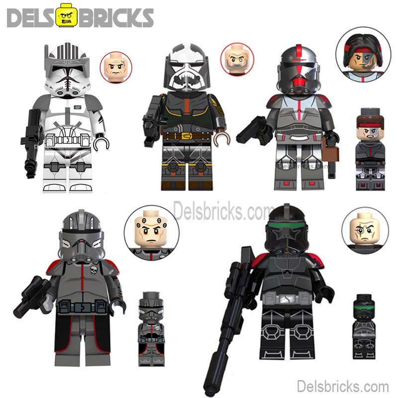 The bad Batch Set of 5 Lego Star Wars Minifigures custom toys (New)