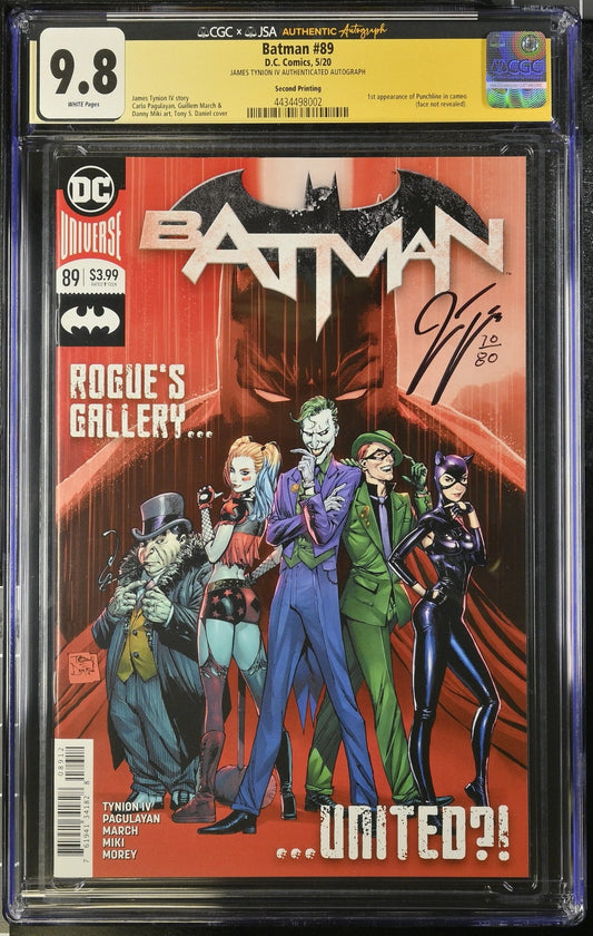 BATMAN 89 2ND PRINT - JAMES TYNION IV SIGNED, CGCxJSA 9.8 WHITE - DelsBricks Toys & CollectiblesCollectibles:Comic Books & Memorabilia:Comics:Comics & Graphic NovelsDelsBricks Toys & Collectibles412 Comics