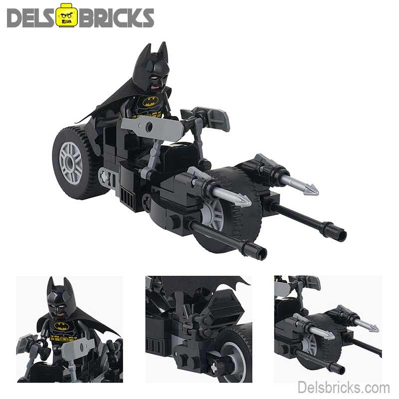 Batman & Motorcycle Batcycle Lego Minifigures Custom Toys - DelsBricks MinifiguresMinifiguresDelsBricks MinifiguresDelsbricks