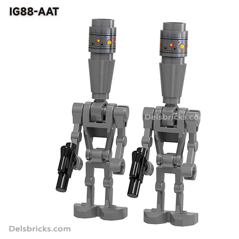 Battle Droids & IG - 88 4 pack Lego Star Wars Minifigures Custom Toys - DelsBricks MinifiguresLego Star Wars MinifiguresDelsBricks MinifiguresDelsbricks.com