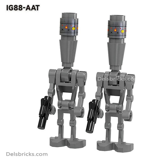Battle Droids & IG - 88 4 pack Lego Star Wars Minifigures Custom Toys - DelsBricks MinifiguresLego Star Wars MinifiguresDelsBricks MinifiguresDelsbricks.com