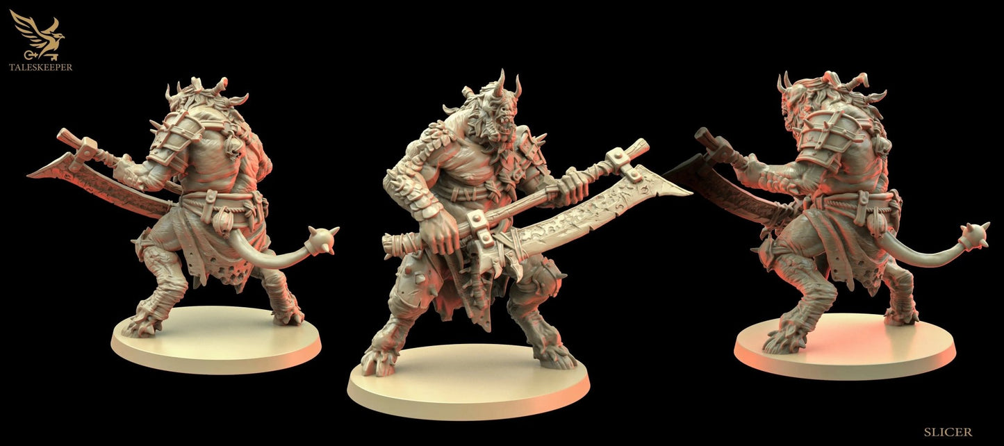 Beastman Brutes by Tales Keeper, 60mm Miniature, 28/32mm Scale, Fantasy War Gaming Figure - DelsBricks Toys & CollectiblesResin Printed MiniatureDelsBricks Toys & CollectiblesMega Diamonds & Schwartzreiter Mini Forge