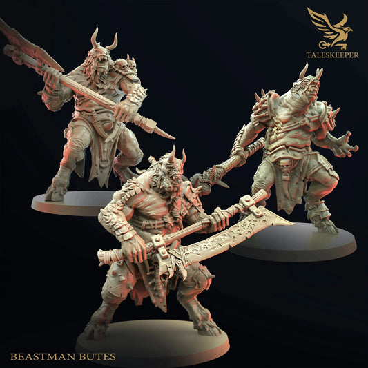 Beastman Brutes by Tales Keeper, 60mm Miniature, 28/32mm Scale, Fantasy War Gaming Figure - DelsBricks Toys & CollectiblesResin Printed MiniatureDelsBricks Toys & CollectiblesMega Diamonds & Schwartzreiter Mini Forge