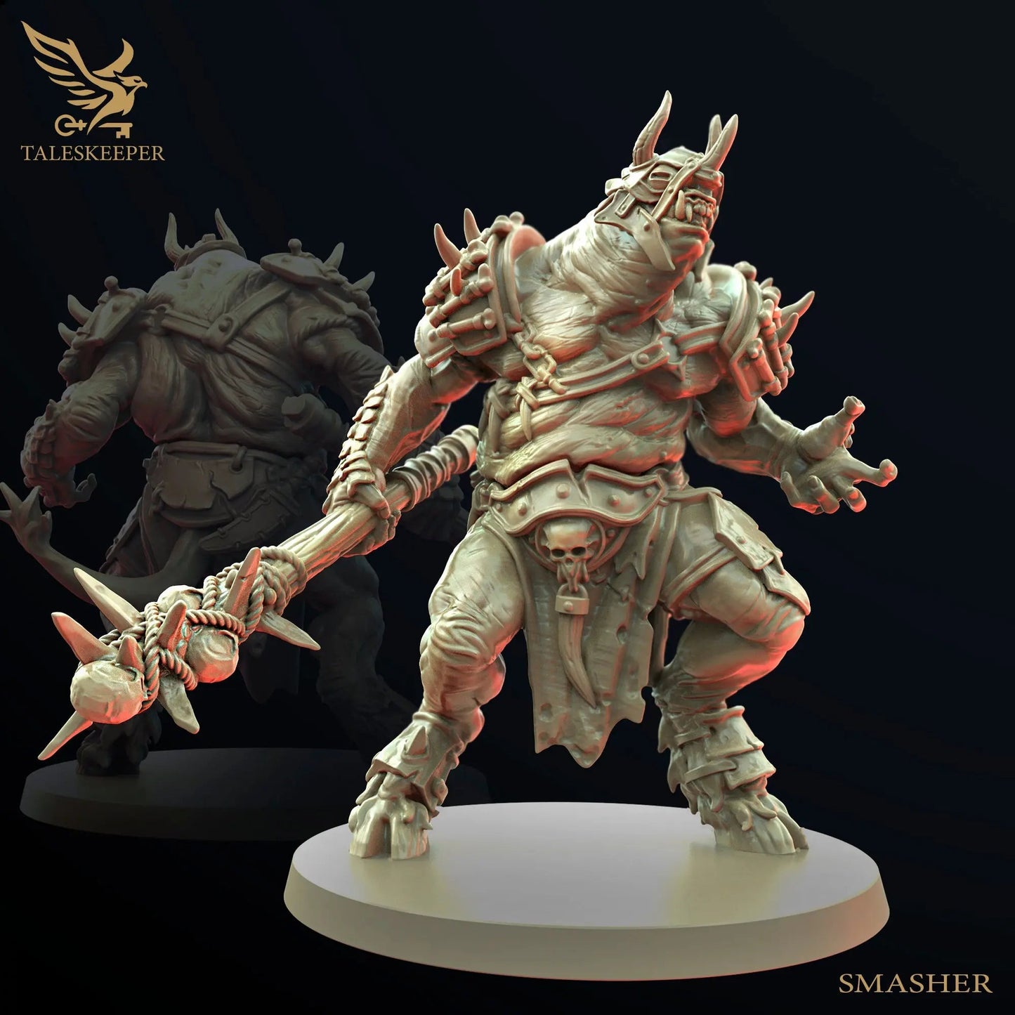 Beastman Brutes by Tales Keeper, 60mm Miniature, 28/32mm Scale, Fantasy War Gaming Figure - DelsBricks Toys & CollectiblesResin Printed MiniatureDelsBricks Toys & CollectiblesMega Diamonds & Schwartzreiter Mini Forge