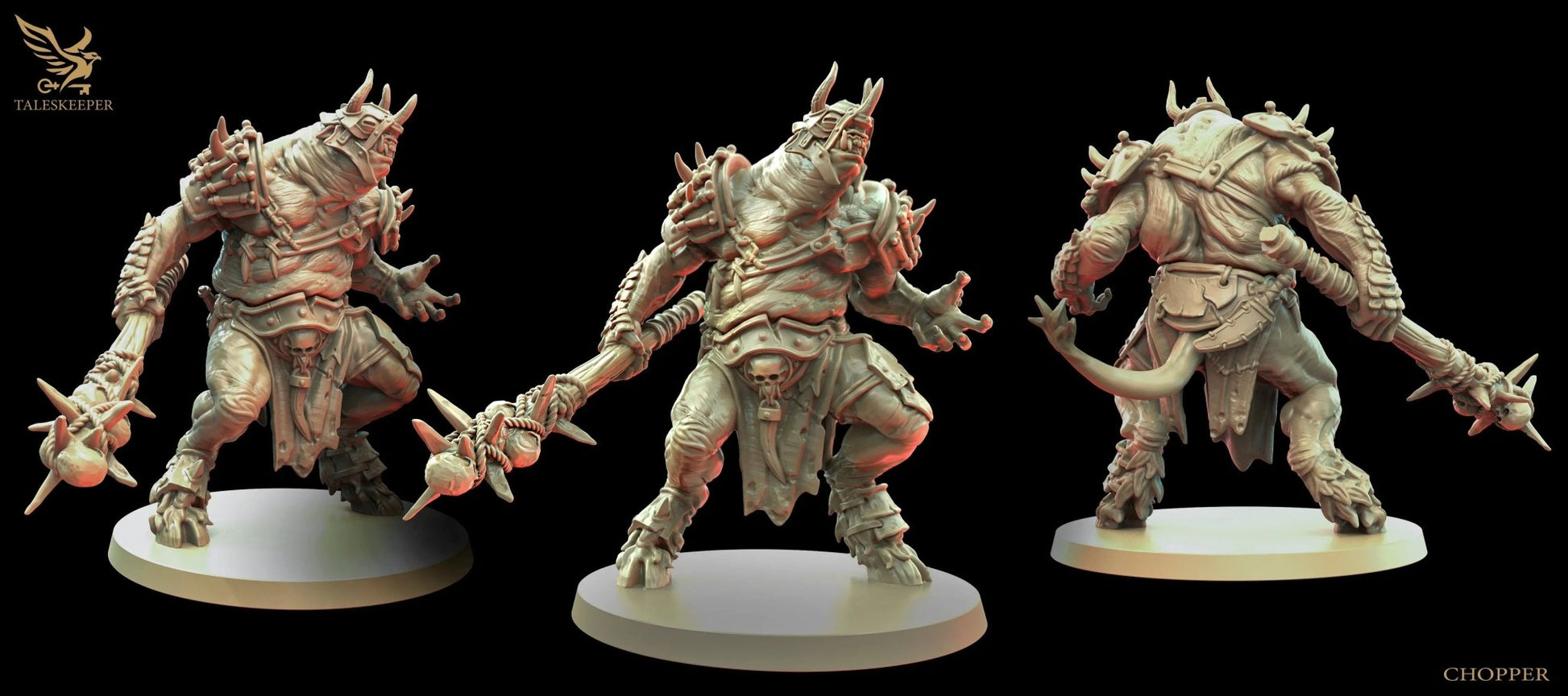 Beastman Brutes by Tales Keeper, 60mm Miniature, 28/32mm Scale, Fantasy War Gaming Figure - DelsBricks Toys & CollectiblesResin Printed MiniatureDelsBricks Toys & CollectiblesMega Diamonds & Schwartzreiter Mini Forge