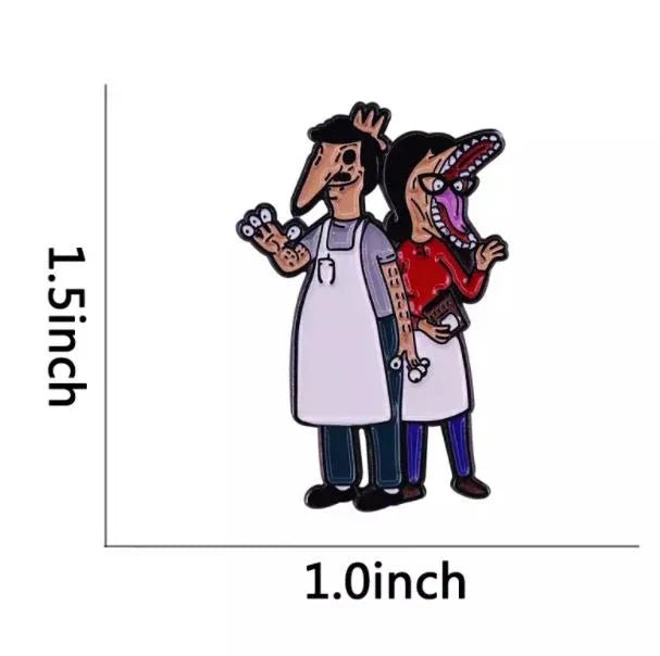 Beetlejuice Bobs Burgers mashup Enamel Pins - DelsBricks MinifiguresEnamel Pins Copper Lapel fashion PinsDelsBricks MinifiguresDelsbricks.com