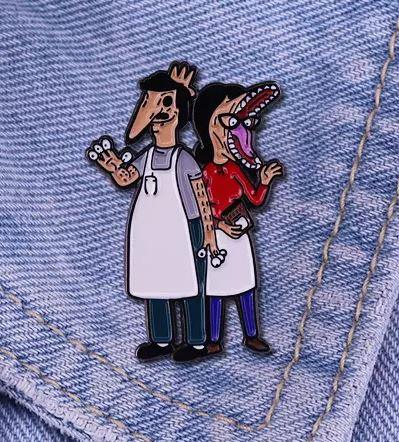 Beetlejuice Bobs Burgers mashup Enamel Pins - DelsBricks MinifiguresEnamel Pins Copper Lapel fashion PinsDelsBricks MinifiguresDelsbricks.com