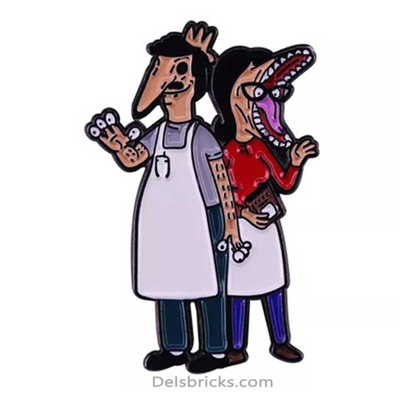 Beetlejuice Bobs Burgers mashup Enamel Pins - DelsBricks MinifiguresEnamel Pins Copper Lapel fashion PinsDelsBricks MinifiguresDelsbricks.com