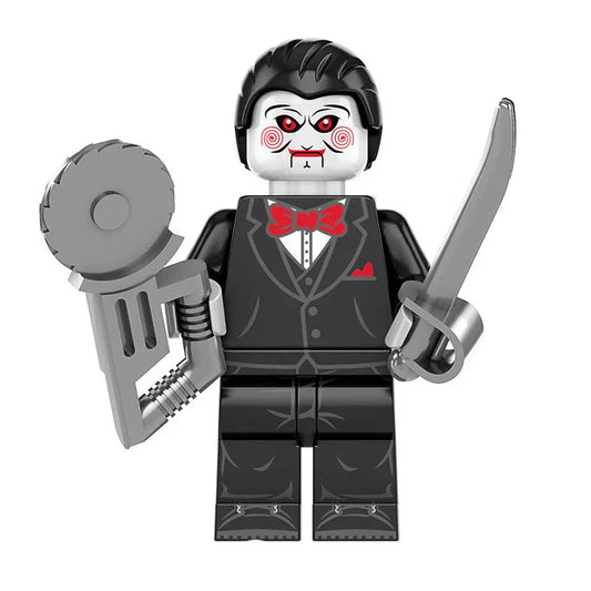 Billy Jigsaw The Puppet from SAW Lego Minifigures - DelsBricks MinifiguresLego Horror MinifiguresDelsBricks MinifiguresDelsbricks.com