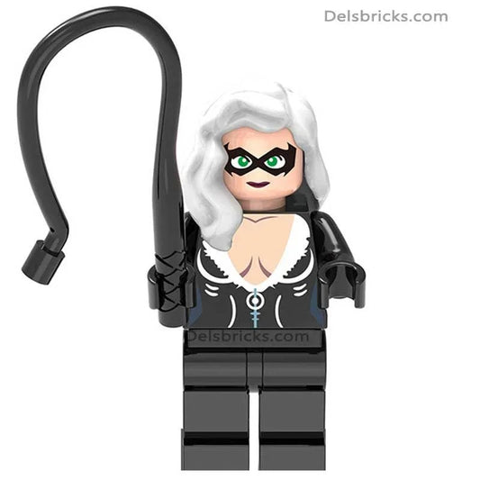 Black cat from Spiderman Lego Marvel Minifigures - DelsBricks MinifiguresSpiderman Lego MinifiguresDelsBricks MinifiguresDelsbricks.com