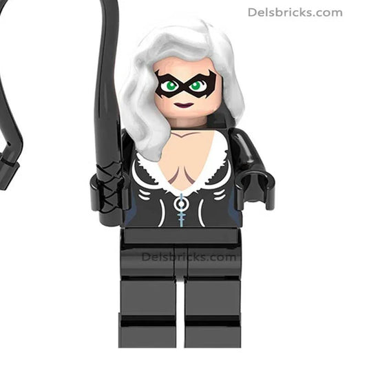Black cat from Spiderman Lego Marvel Minifigures - DelsBricks MinifiguresSpiderman Lego MinifiguresDelsBricks MinifiguresDelsbricks.com