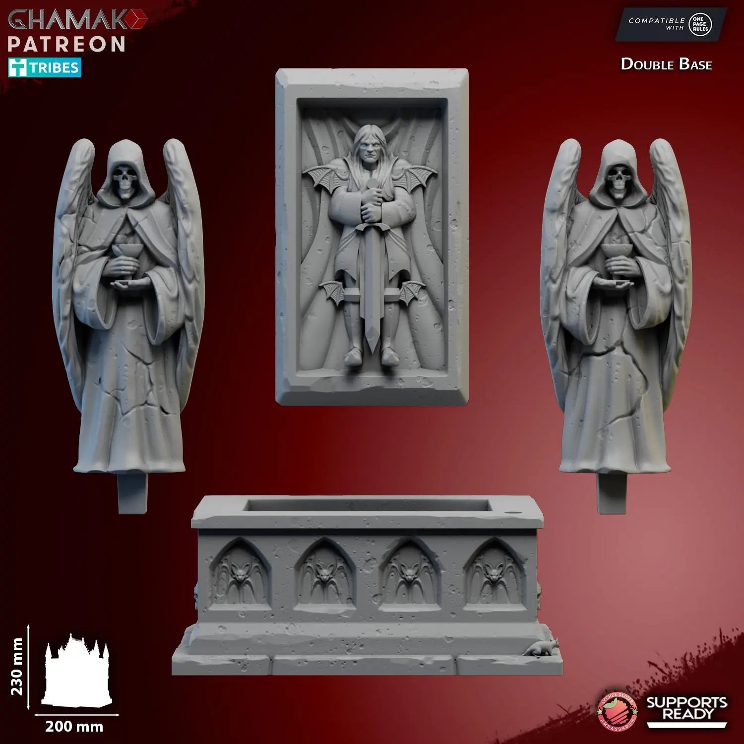 Blighted Mausoleum by Ghamak 28/32mm Scale, Terrain, 200x230mm, Table Top Mini, Scale Model - DelsBricks Toys & CollectiblesResin Printed MiniatureDelsBricks Toys & CollectiblesMega Diamonds & Schwartzreiter Mini Forge