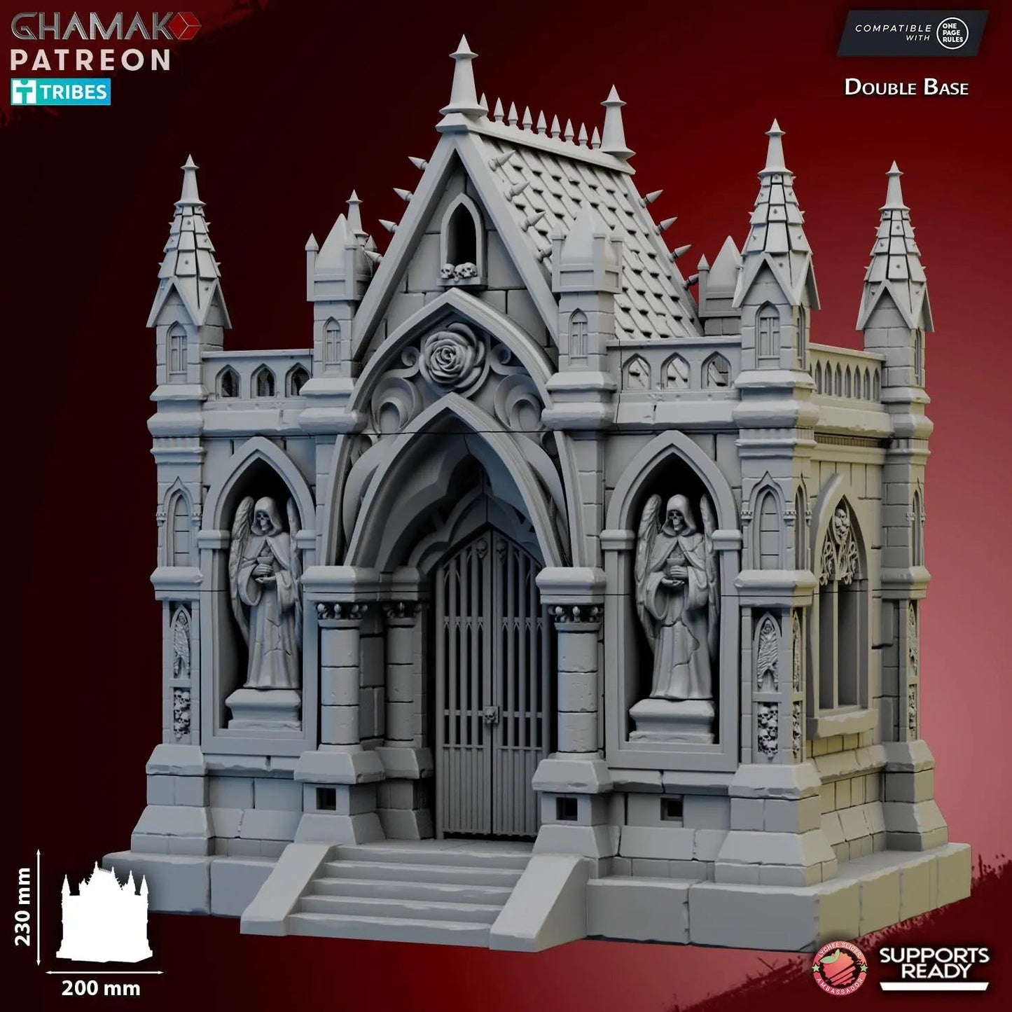 Blighted Mausoleum by Ghamak 28/32mm Scale, Terrain, 200x230mm, Table Top Mini, Scale Model - DelsBricks Toys & CollectiblesResin Printed MiniatureDelsBricks Toys & CollectiblesMega Diamonds & Schwartzreiter Mini Forge