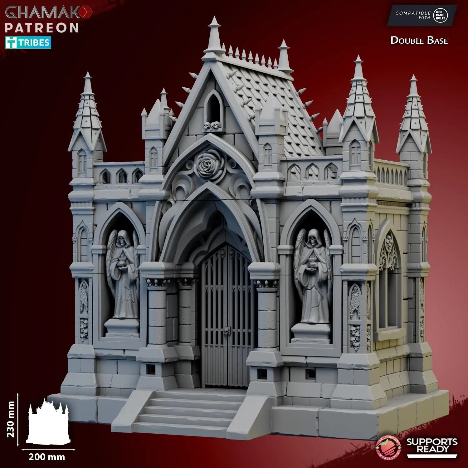 Blighted Mausoleum by Ghamak 28/32mm Scale, Terrain, 200x230mm, Table Top Mini, Scale Model - DelsBricks Toys & CollectiblesResin Printed MiniatureDelsBricks Toys & CollectiblesMega Diamonds & Schwartzreiter Mini Forge