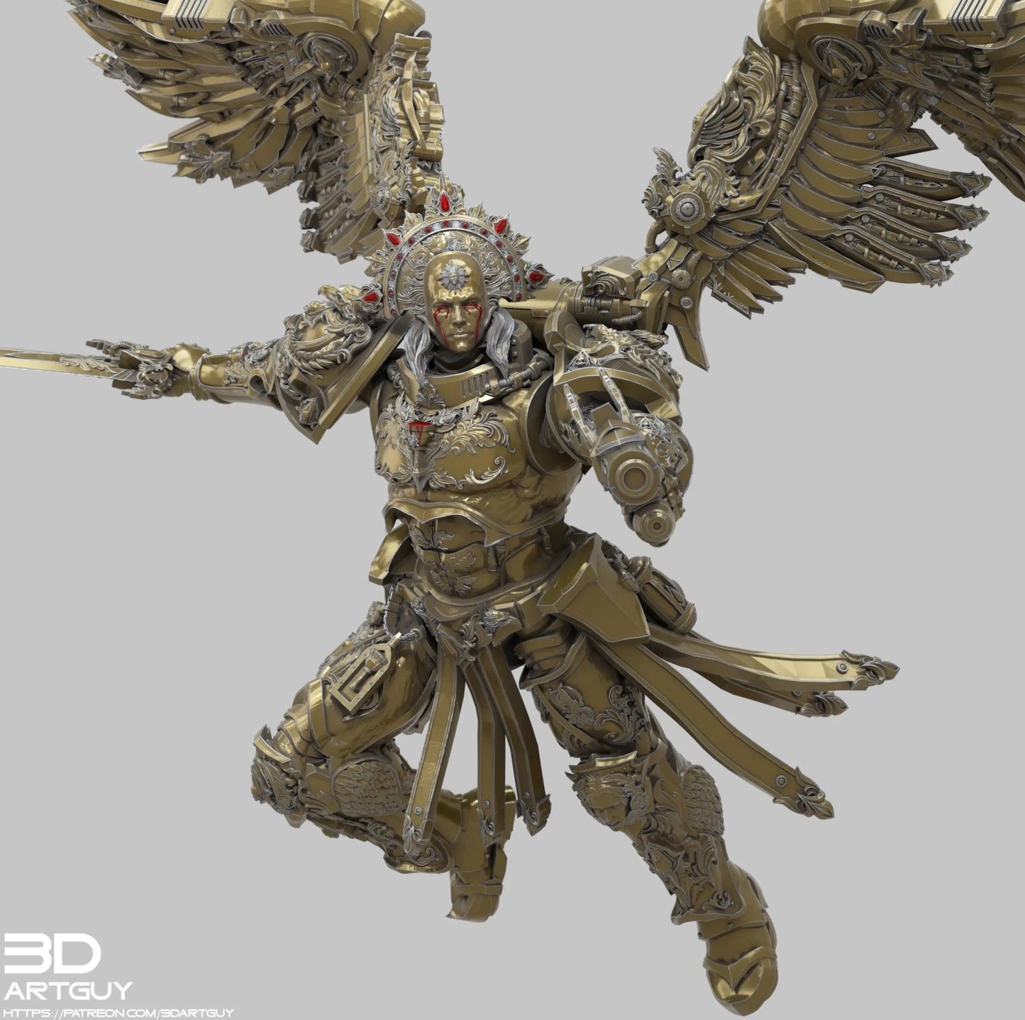 Blood Host Leader by 3DArtGuy 32mm scale, 50mm or 100mm, Miniature War Gaming Figure - DelsBricks Toys & CollectiblesResin Printed MiniatureDelsBricks Toys & CollectiblesMega Diamonds & Schwartzreiter Mini Forge