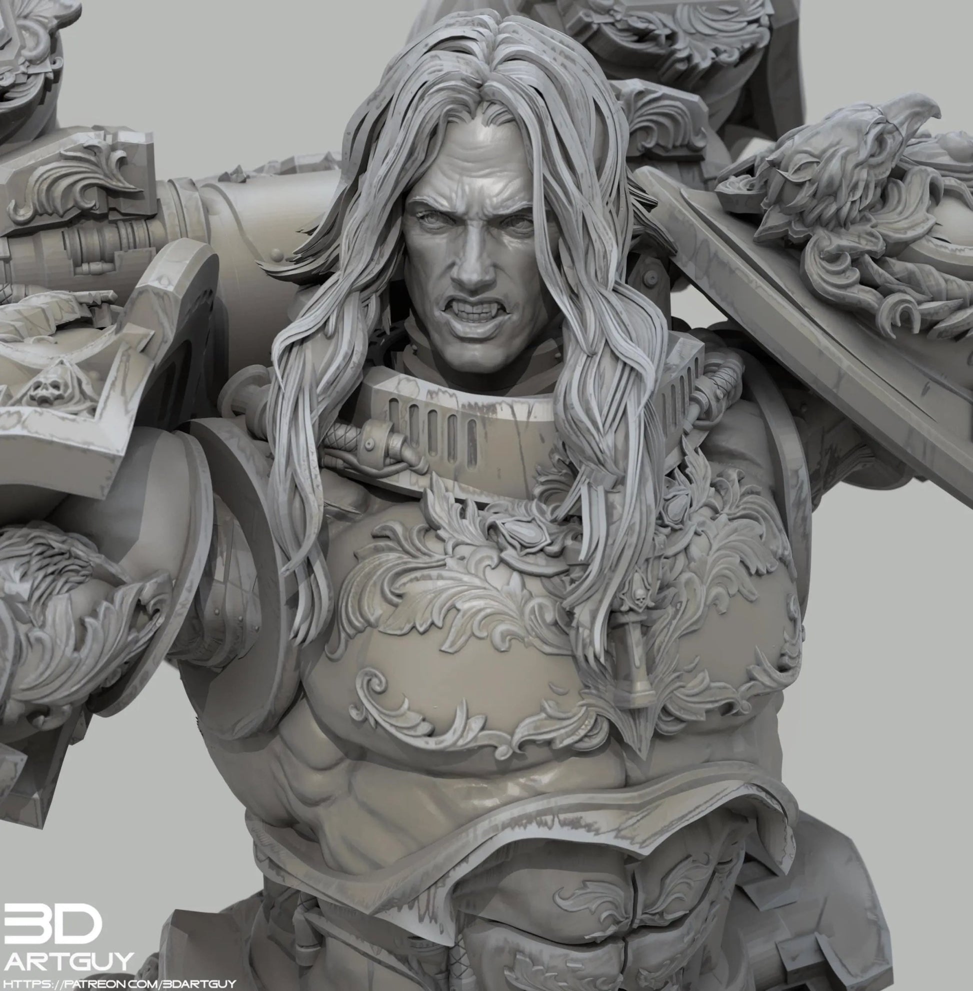Blood Host Leader by 3DArtGuy 32mm scale, 50mm or 100mm, Miniature War Gaming Figure - DelsBricks Toys & CollectiblesResin Printed MiniatureDelsBricks Toys & CollectiblesMega Diamonds & Schwartzreiter Mini Forge