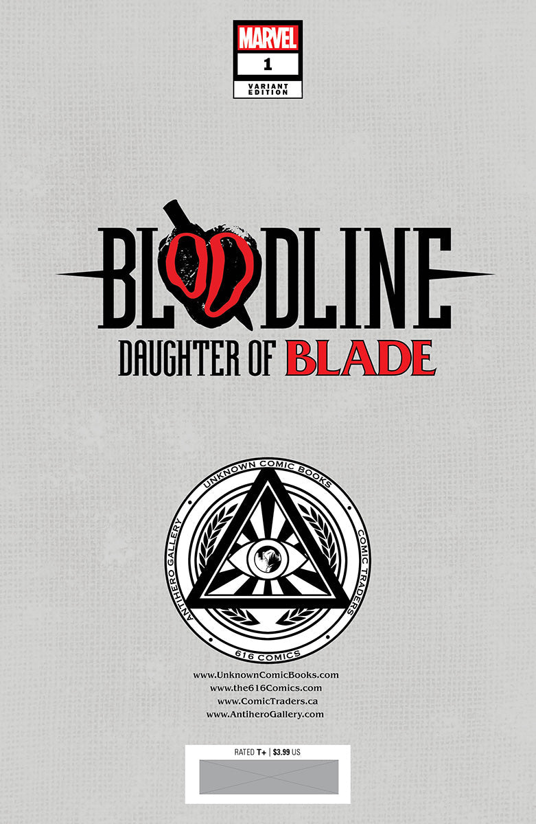 Bloodline: Daughter Of Blade 1 Unknown Comics Sergio Davila Exclusive Virgin Var (02/01/2023) - DelsBricks Toys & CollectiblesCOMIC BOOK EXCLUSIVEDelsBricks Toys & CollectiblesUnknown Comic Books