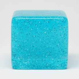 Blue Translucent Glitter Mini Magic Cube by Squeeze Toys (Slow - Rising Squish) - DelsBricks Toys & CollectiblesDelsBricks Toys & CollectiblesRalphie's Funhouse