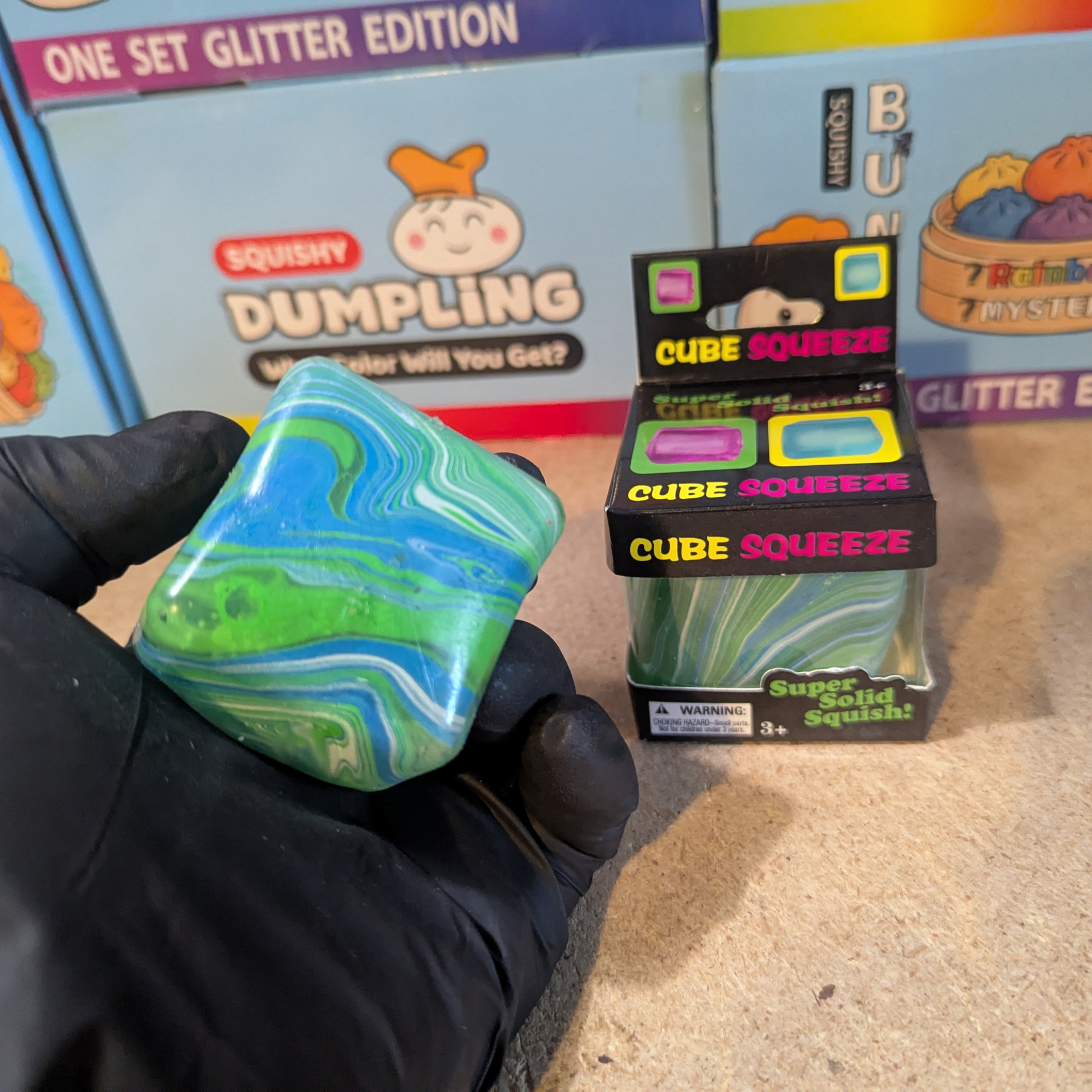 Blue vs Green Swirl Squeeze Cube (Super Slow - Rising Squish) - DelsBricks Toys & CollectiblesDelsBricks Toys & CollectiblesRalphie's Funhouse