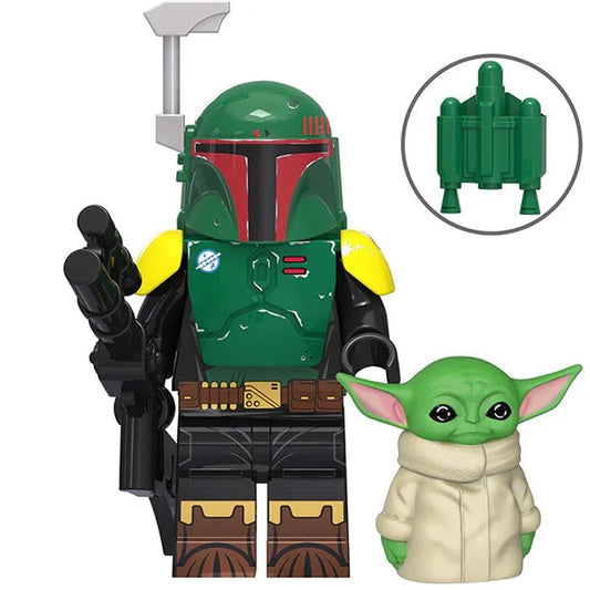 Boba Fett & Grogu Lego Minifigures Custom Toys - DelsBricks MinifiguresLego Star Wars MinifiguresDelsBricks MinifiguresDelsbricks.com