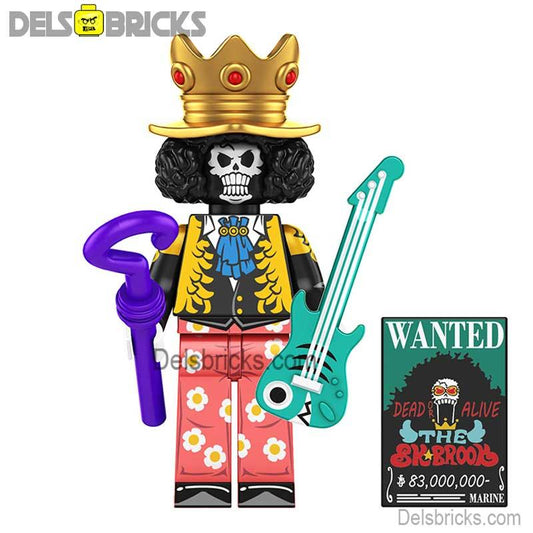 Brook from One Piece Lego Anime Minifigures Custom Toys set5 - DelsBricks MinifiguresMinifiguresDelsBricks MinifiguresDelsbricks