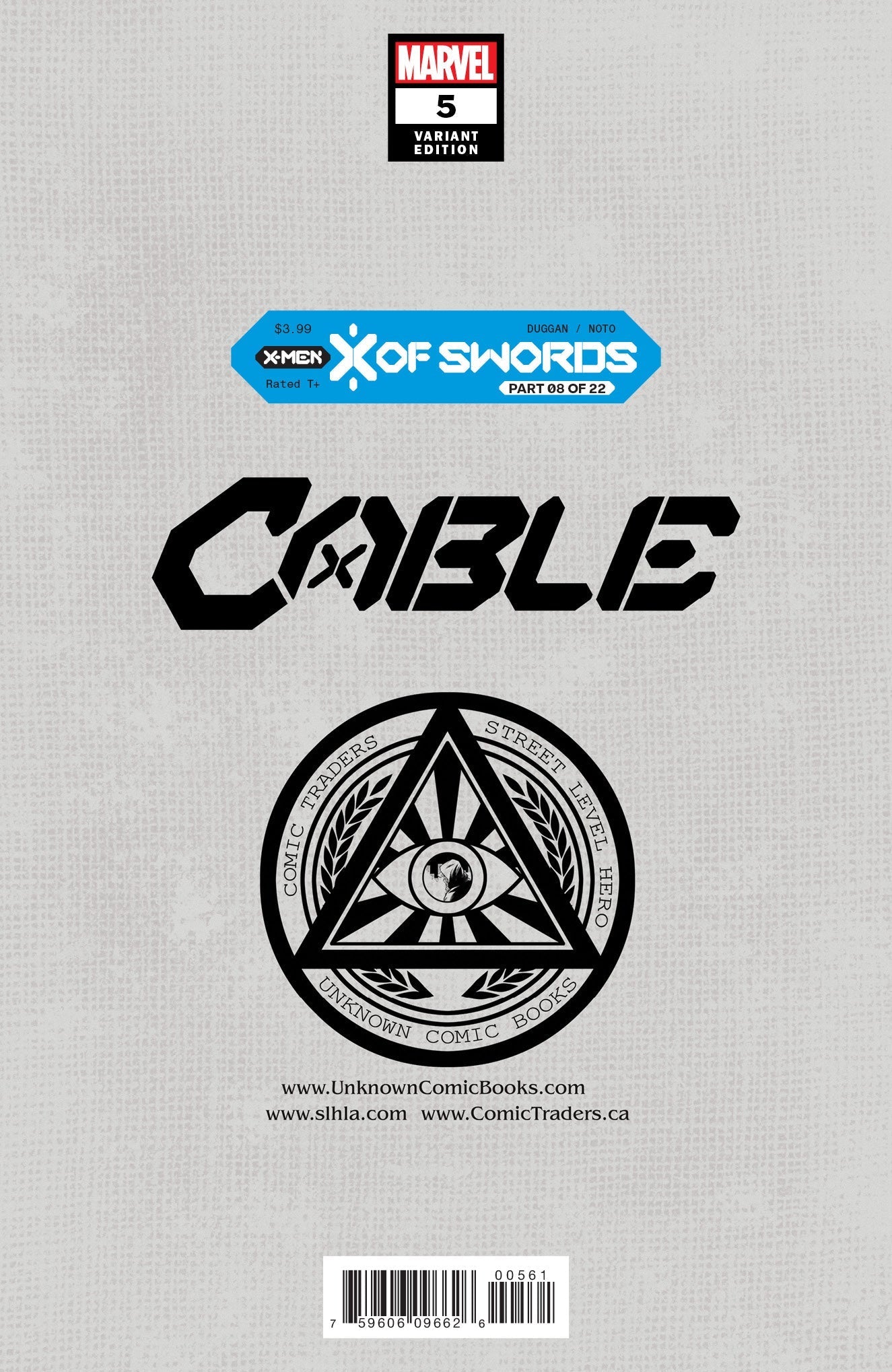 Cable 5 Unknown Comics Tyler Kirkham Exclusive Virgin Var Xos (10/14/2020) - DelsBricks Toys & CollectiblesCOMIC BOOK EXCLUSIVEDelsBricks Toys & CollectiblesUnknown Comic Books