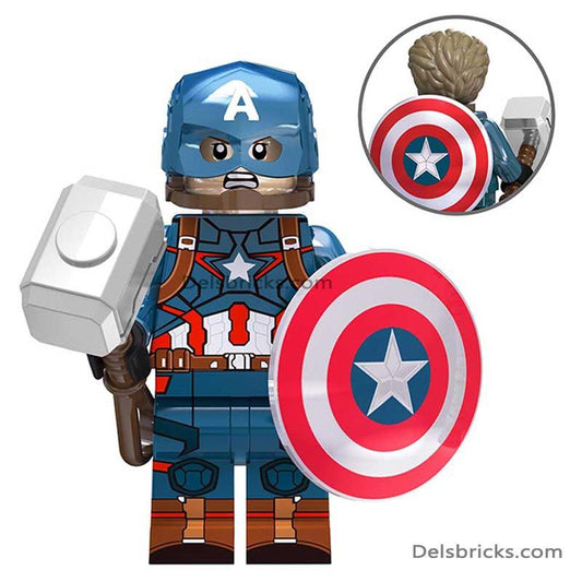 Captain America Avengers Lego Minifigures Custom Toys - DelsBricks MinifiguresMinifiguresDelsBricks MinifiguresDelsbricks