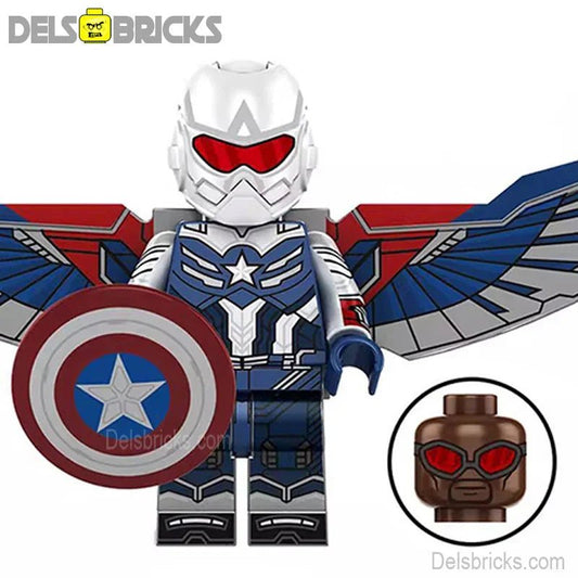 Captain America sam Wilson Avengers Lego Minifigures Custom Toys 1 - DelsBricks MinifiguresMinifiguresDelsBricks MinifiguresDelsbricks