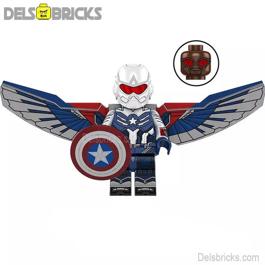 Captain America sam Wilson Avengers Lego Minifigures Custom Toys 1 - DelsBricks MinifiguresMinifiguresDelsBricks MinifiguresDelsbricks